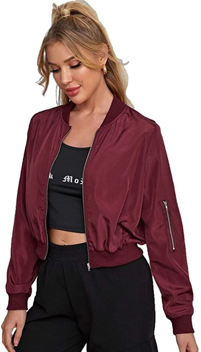 Chaqueta Bomber Femenina en Nailon Impermeable